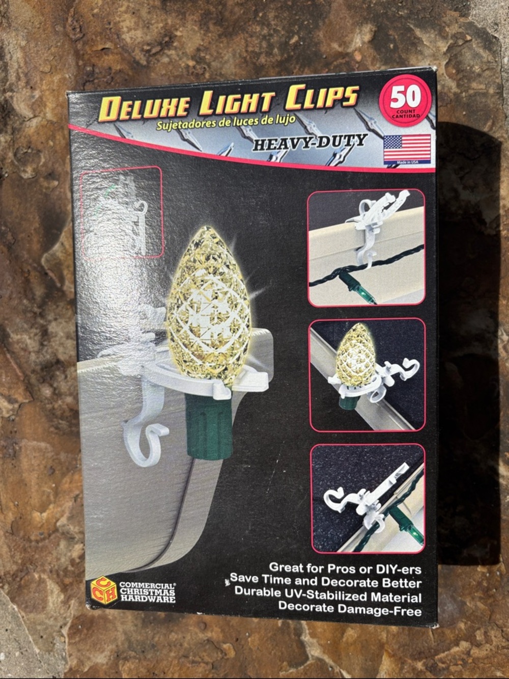 Deluxe Light Clips Heavy-Duty White - 50 Pack